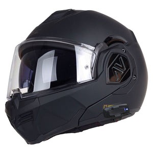 FF906 4X UCS ADVANT Matt Black Modular Flip Front Full / Open Face Motorcycle Helmet with Intercom