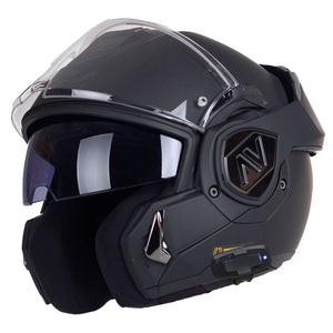 FF906 4X UCS ADVANT Matt Black Modular Flip Front Full / Open Face Motorcycle Helmet with Intercom