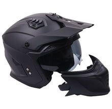 Multi Function Motorcycle Full & Open Face Helmet - Matt Black
