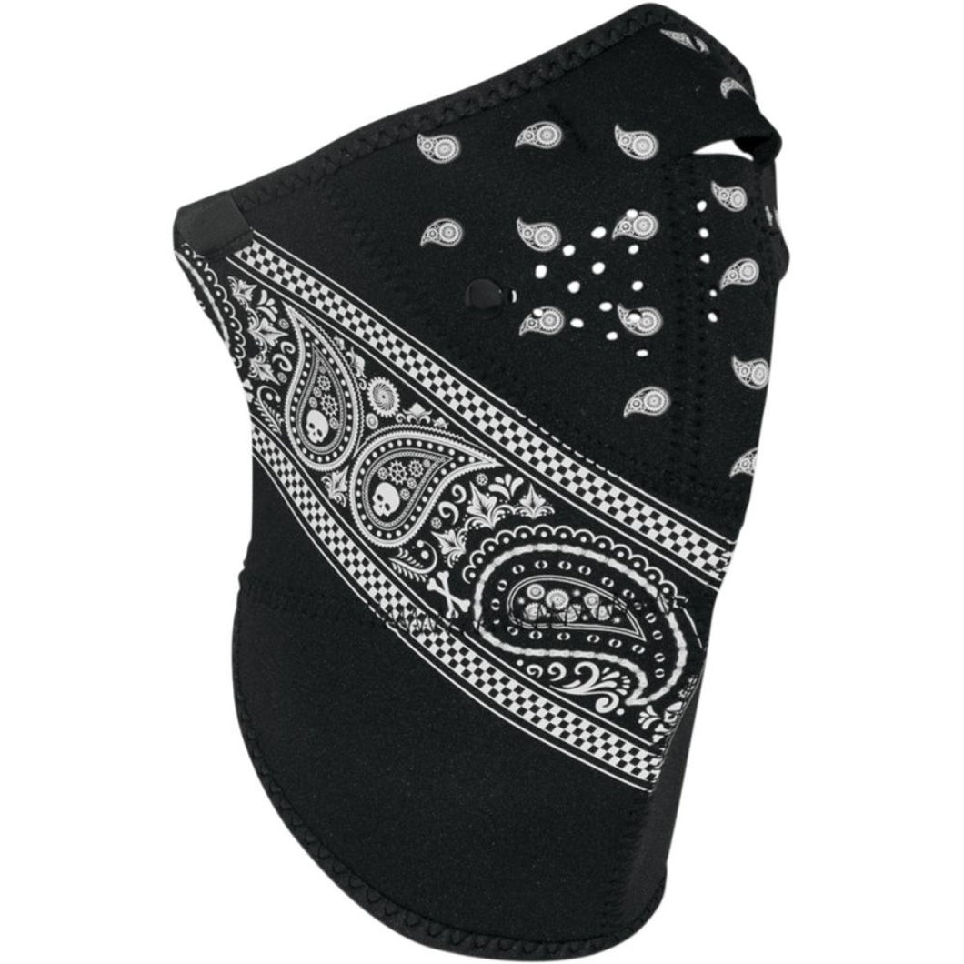 Neo-X  Longer Neck 3 Panel Paisley Design Neoprene Mask