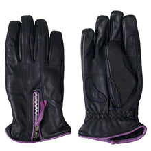 Ladies Purple trim leather Riding Gloves, Clothing Accessories