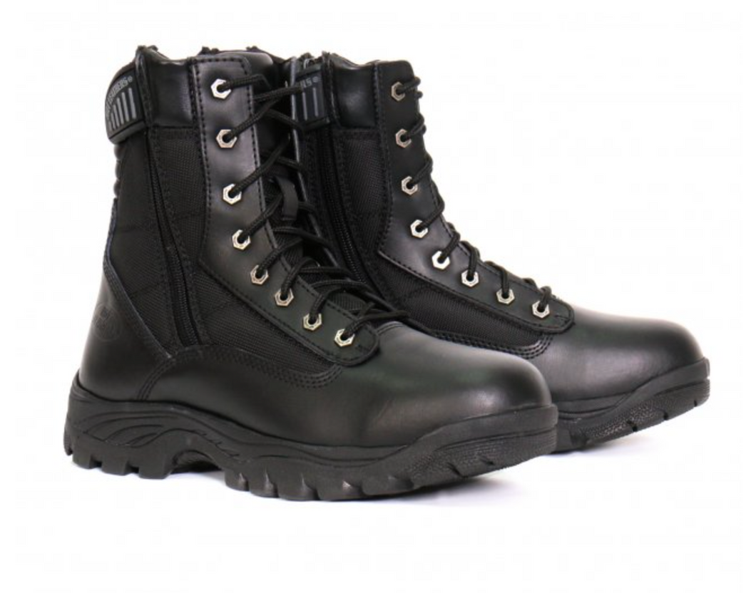 Genuine Leather Swat Style Rider Boots with side zips BTM1012