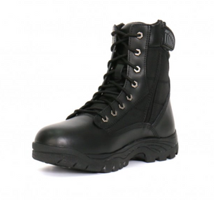 Genuine Leather Swat Style Rider Boots with side zips BTM1012