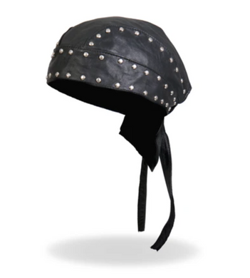 Pre-Tied Quality Unlined Leather Adjustable BREND_3  - Bandana with studs