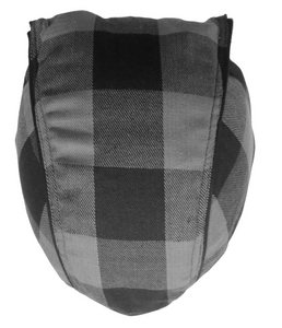 Grey Check Flannel with Leather Trim Pre-Tied BREND_3  - Bandana