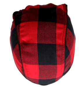 RED Check Flannel with Leather Trim Pre-Tied BREND_3  - Bandana