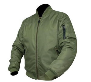 lined Green Bomber Jacket with Elbow & Shoulder armour