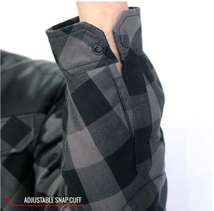 Kevlar Reinforced Leather And Grey Check Flannel Jacket / Shirt