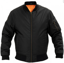 lined Black Bomber Jacket with Elbow, Shoulder armour 7XL