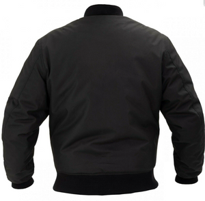 lined Black Bomber Jacket with Elbow, Shoulder armour 7XL