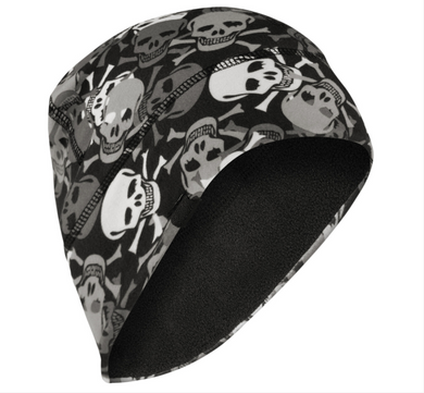 All Over Black & White Skull Fleece Lined Beanie
