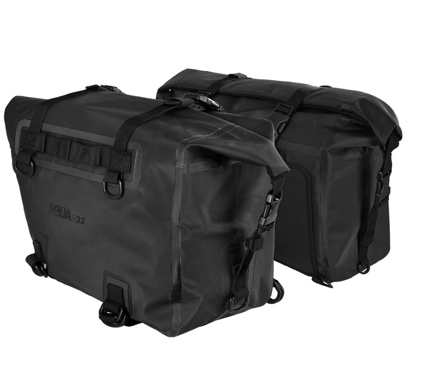 Aqua Waterproof Black Pannier Saddlebags P32