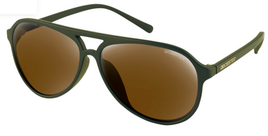 Maverick Sunglasses Matte Olive Frame with Brown / Gold Mirror Lens
