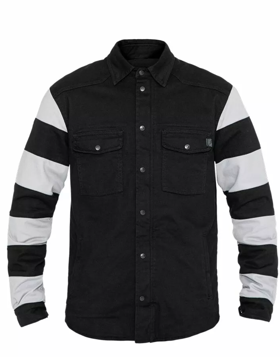 XTM Motoshirt Textile Jacket AAA RATED- Prison Stripe