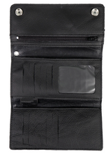 7" Leather Tri-Fold Wallet with chain & Heavy Duty Lobster Clip