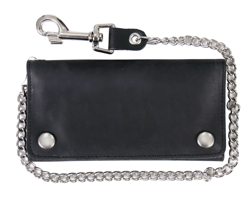Leather  Wallet with chain & Heavy Duty Lobster Clip