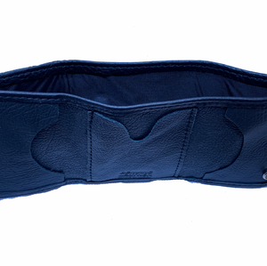  Tri Fold Soft Engrained Leather Wallet with 4 interior pockets, chain & leather belt loop