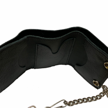  Tri Fold Soft Leather Wallet with 4 interior pockets, chain & leather belt loop