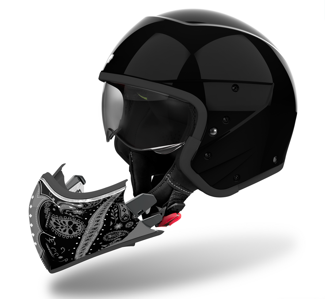 J110 Paisley Gloss Black Full / Open Face Helmet