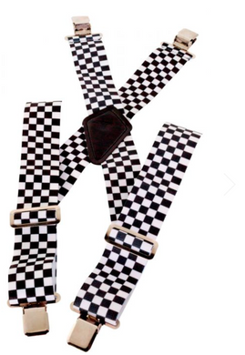 Black & White Check Biker Braces