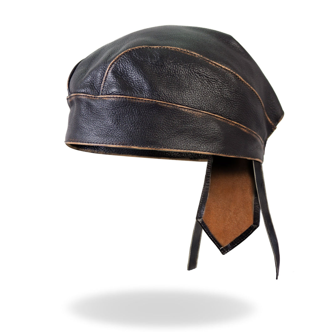 Pre-Tied Quality Unlined Leather Adjustable BREND_3  - Bandana-Worn through to Brown look, Clothing Accessories