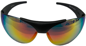 "Kruze" Gtech Red Mirror Retro Style Biker Wraps, Eyewear