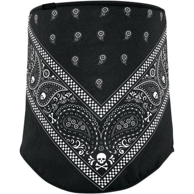 Black Paisley Fleece Neck Gaiter, Neck Warmers & Face Masks