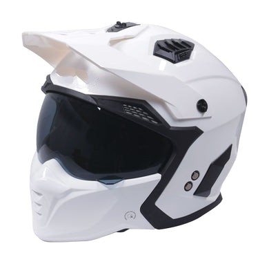 Multi Function Motorcycle Full & Open Face Helmet - Gloss White
